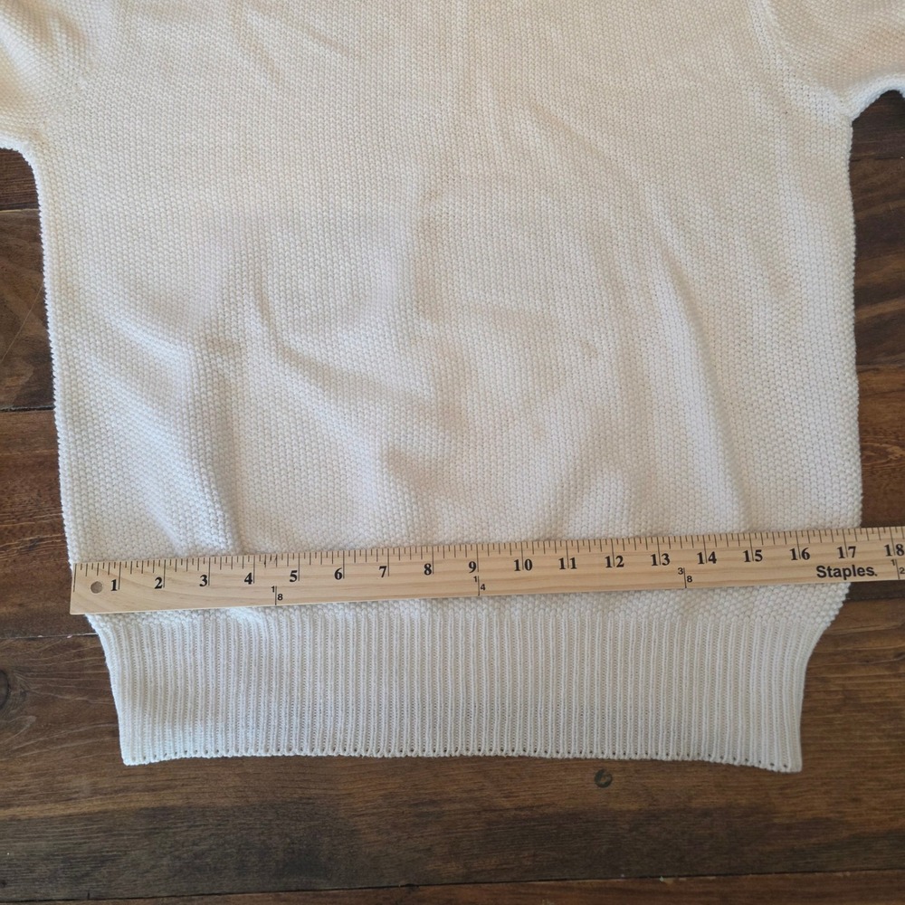 American Eagle Outfitters Mens Crew Neck Sweater White Cotton Size L - Picture 6 of 9